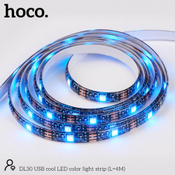 Стрічка на світлодіодах RGB HOCO USB cool LED color light strip DL30 |4M, 20RGB Mode, Remote|