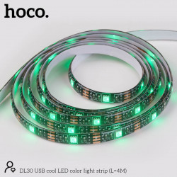 Стрічка на світлодіодах RGB HOCO USB cool LED color light strip DL30 |4M, 20RGB Mode, Remote|