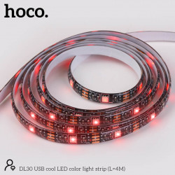 Стрічка на світлодіодах RGB HOCO USB cool LED color light strip DL30 |4M, 20RGB Mode, Remote|