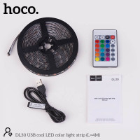 Стрічка на світлодіодах RGB HOCO USB cool LED color light strip DL30 |4M, 20RGB Mode, Remote|