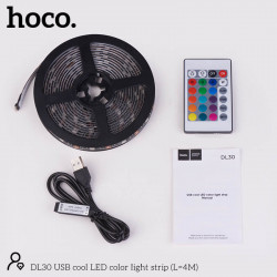 Стрічка на світлодіодах RGB HOCO USB cool LED color light strip DL30 |4M, 20RGB Mode, Remote|