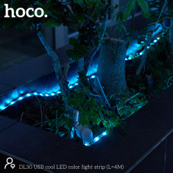 Стрічка на світлодіодах RGB HOCO USB cool LED color light strip DL30 |4M, 20RGB Mode, Remote|