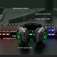 Навушники ONIKUMA Gaming with LED LED K10 2.4 G / 3.5 mm
