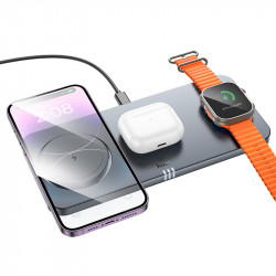 Зарядка Qi HOCO Outstanding 3-in-1 desktop folding magnetic wireless fast charger CQ22 |15W|