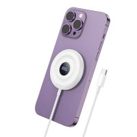 Зарядка Qi Hoco Phantom magnetic wireless fast charger with digital display CW61 |15W|