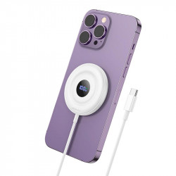 Зарядка Qi Hoco Phantom magnetic wireless fast charger with digital display CW61 |15W|