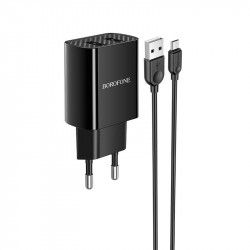 Адаптер мережевий BOROFONE Micro USB Cable Powerway dual port charger set BA53A |2USB, 2.1A|