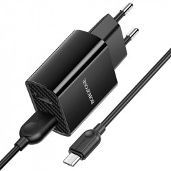 Адаптер мережевий BOROFONE Micro USB Cable Powerway dual port charger set BA53A |2USB, 2.1A|