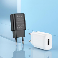Адаптер мережевий Hoco Micro USB Cable Solid single port charger C134A |1USB, 12W/2.4A|