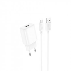 Адаптер мережевий Hoco Micro USB Cable Solid single port charger C134A |1USB, 12W/2.4A|