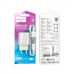 Адаптер мережевий Hoco Micro USB Cable Solid single port charger C134A |1USB, 12W/2.4A|