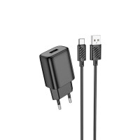 Адаптер мережевий Hoco Type-C Cable Solid single Port charger C134A |1USB, 12W/2.4A|
