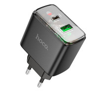 Адаптер мережевий Hoco Smart charger CS42A |1Type-C/1USB, 30W/3A, PD/QC|