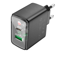 Адаптер мережевий Hoco Smart charger CS42A |1Type-C/1USB, 30W/3A, PD/QC|