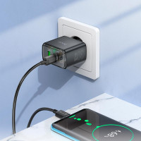 Адаптер мережевий Hoco Smart charger CS42A |1Type-C/1USB, 30W/3A, PD/QC|