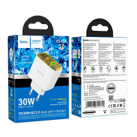 Адаптер мережевий Hoco Smart charger CS42A |1Type-C/1USB, 30W/3A, PD/QC|
