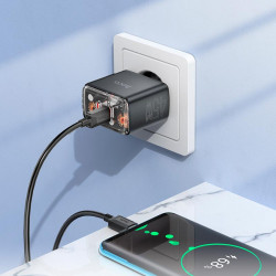 Адаптер мережевий Hoco Smart charger CS43A |2Type-C, 45W/3A, PD/QC|