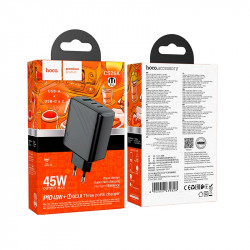 Адаптер мережевий HOCO Article charger CS26A |1USB/2Type-C, 45W/3A, PD/QC|