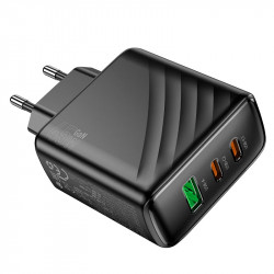Адаптер мережевий HOCO Article charger CS26A |1USB/2Type-C, 45W/3A, PD/QC|