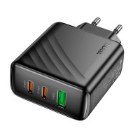 Адаптер мережевий HOCO Article charger CS26A |1USB/2Type-C, 45W/3A, PD/QC|