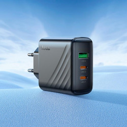 Адаптер мережевий HOCO Article charger CS26A |1USB/2Type-C, 45W/3A, PD/QC|