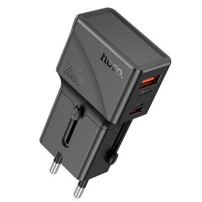 Адаптер мережевий Hoco universal travel charger AC24 Mini |1USB/1Type-C, 20W/3A, PD/QC|