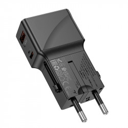 Адаптер мережевий Hoco universal travel charger AC24 Mini |1USB/1Type-C, 20W/3A, PD/QC|
