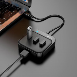 Hub адаптер Hoco Easy 4-in-1 converter HB31 (Type-C to USB2.0*4) (L = 0.2 M)