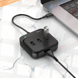 Hub адаптер Hoco Easy 4-in-1 converter HB31 (Type-C to USB2.0*4) (L = 0.2 M)