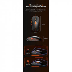 Миша MEETION Wired + 2.4 G+Bluetooth Gaming Mouse With Charing Base GW38 |6 Keys, 8000dpi, 30-60h, RGB|