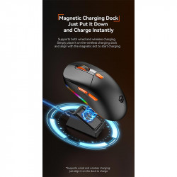 Миша MEETION Wired + 2.4 G+Bluetooth Gaming Mouse With Charing Base GW38 |6 Keys, 8000dpi, 30-60h, RGB|