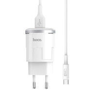 Адаптер мережевий Hoco Thunder Micro cable C37A |1USB, 2.4A|