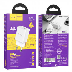 Адаптер мережевий HOCO Maker dual port charger N25 |2USB, 2.1A|