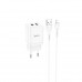 Адаптер мережевий Hoco Lightning Cable Maker dual port charger set N25 |2USB, 2.1A|