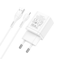 Адаптер мережевий Hoco Lightning Cable Maker dual port charger set N25 |2USB, 2.1A|
