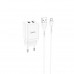 Адаптер мережевий Hoco Micro USB Cable Maker dual port charger set N25 |2USB, 2.1A|