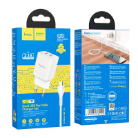 Адаптер мережевий Hoco Micro USB Cable Maker dual port charger set N25 |2USB, 2.1A|
