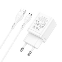 Адаптер мережевий Hoco Micro USB Cable Maker dual port charger set N25 |2USB, 2.1A|