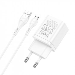 Адаптер мережевий Hoco Micro USB Cable Maker dual port charger set N25 |2USB, 2.1A|