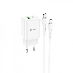 Адаптер мережевий HOCO Type-C to Type-C Cable founder charger set N28 |1USB/1Type-C, 20W/3A, PD/QC|