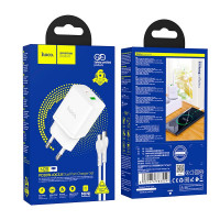 Адаптер мережевий HOCO Type-C to Type-C Cable founder charger set N28 |1USB/1Type-C, 20W/3A, PD/QC|