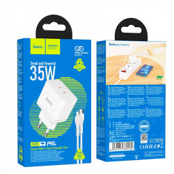 Адаптер мережевий HOCO Type-C to Lightning Cable Triumph charger set N29 |2Type-C, 35W/3A, PD/QC|