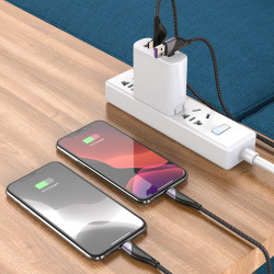 Кабель Hoco Combo 2in1 USB to Type-C / Lightning Freeway PD charging data cable U95 |1.2M, 20W, 2.4A|