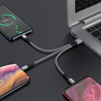 Кабель Hoco Combp 3-in-1 Lightning+Micro USB + Type-C Harbor charging cable X47 |0.25m, 2.4A|