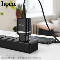 Адаптер мережевий Hoco Type-C Cable Ardent charger set N1 |1USB, 2.4A, 12W| (Safety Certified)
