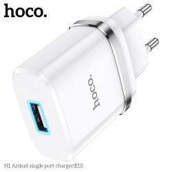Адаптер мережевий HOCO Ardent single port charger N1 |1USB, 2.4A, 12W| (Safety Certified)