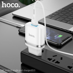 Адаптер мережевий HOCO Ardent single port charger N1 |1USB, 2.4A, 12W| (Safety Certified)