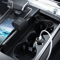 Адаптер автомобільний Hoco Companheiro Front and Rear Seat Z35 |3USB/1Type-C,PD3.0/QC3.0, 3A|
