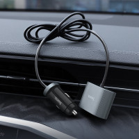Адаптер автомобільний Hoco Companheiro Front and Rear Seat Z35 |3USB/1Type-C,PD3.0/QC3.0, 3A|