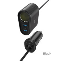 Адаптер автомобільний Hoco Companheiro Front and Rear Seat Cigarette Lighter Z35A |3USB, 2.4A, 100W|